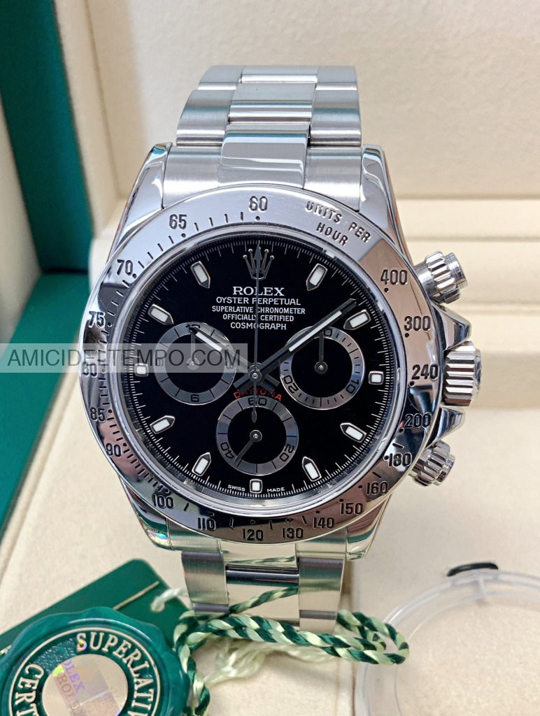Rolex replica Daytona classico nero acciaio orologio replica repliche rolex