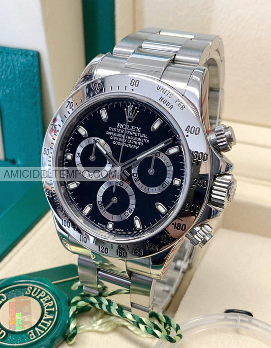 Rolex replica Daytona classico nero acciaio orologio replica repliche rolex