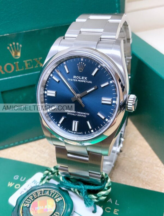 Rolex replica oyster perpetual 36mm 124300 blu orologio replica Amici del Tempo rolex replica