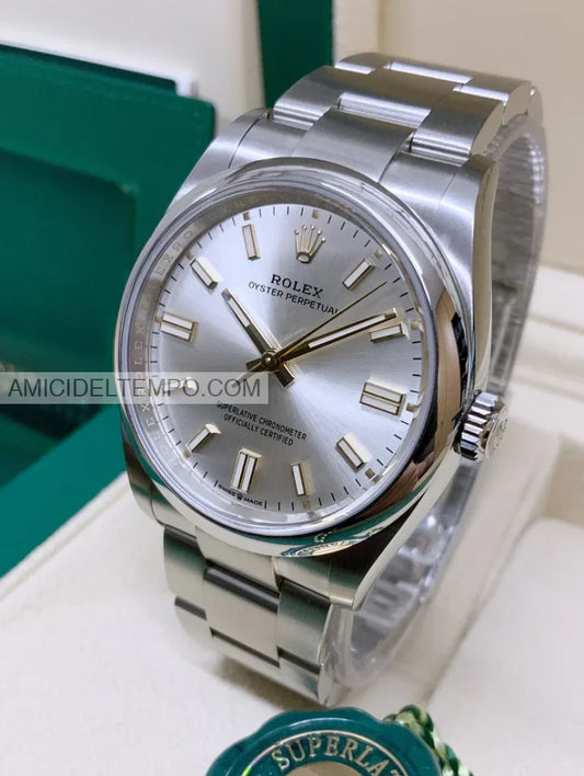 Rolex replica oyster perpetual 41mm 124300 Silver orologio replica Amici del Tempo rolex replica