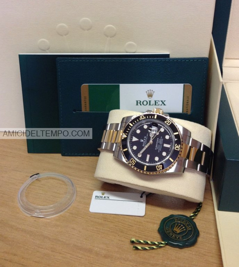 Rolex replica Submariner aciaio e oro nero date 41mm orologio replica repliche rolex