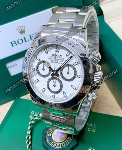 Rolex replica Daytona bianco in acciao orologio replica - [Repliche Rolex] -Amici del Tempo 