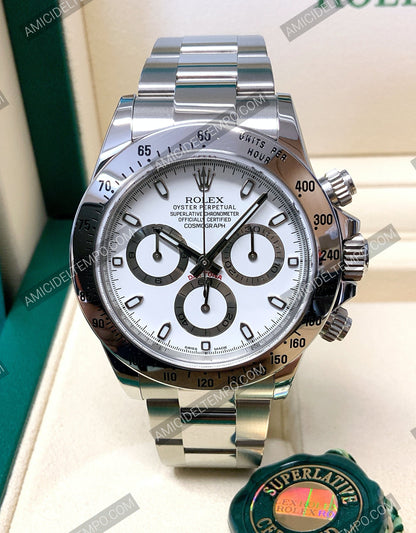 Rolex replica Daytona bianco in acciao orologio replica - [Repliche Rolex] -Amici del Tempo 