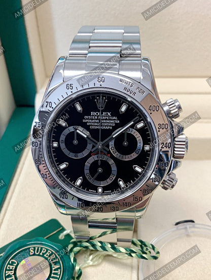 Rolex replica Daytona  classico nero acciaio orologio replica - [Repliche Rolex] -Amici del Tempo 