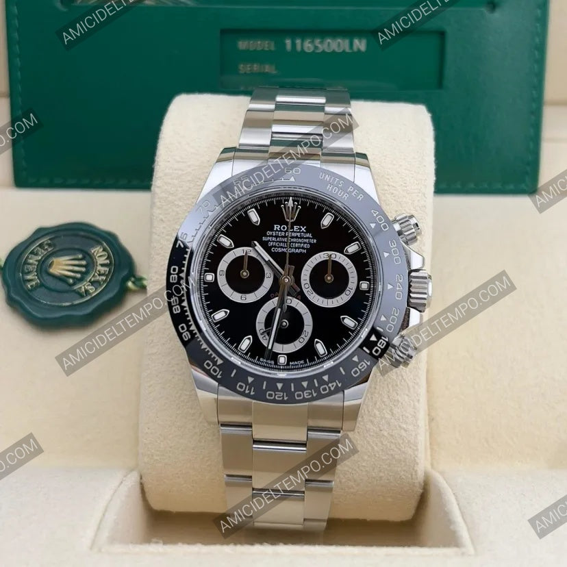 Rolex replica Daytona acciaio ceramica nero orologio replica - [Repliche Rolex] -Amici del Tempo 