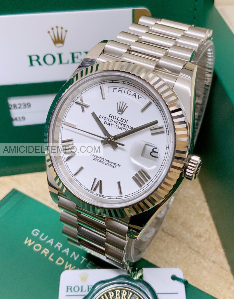 Rolex replica Day Date 40mm Bianco orologio replica repliche rolex