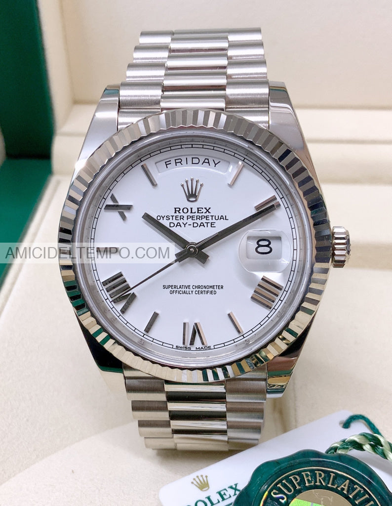 Rolex replica Day Date 40mm Bianco orologio replica repliche rolex