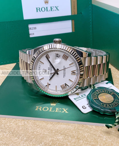 Rolex replica Day Date 40mm Bianco orologio replica repliche rolex