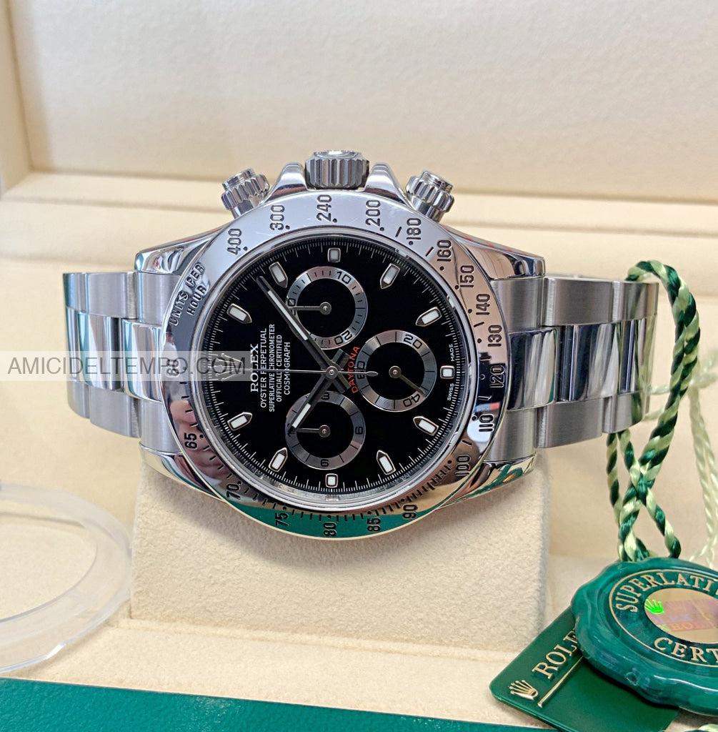 Rolex replica Daytona classico nero acciaio orologio replica repliche rolex
