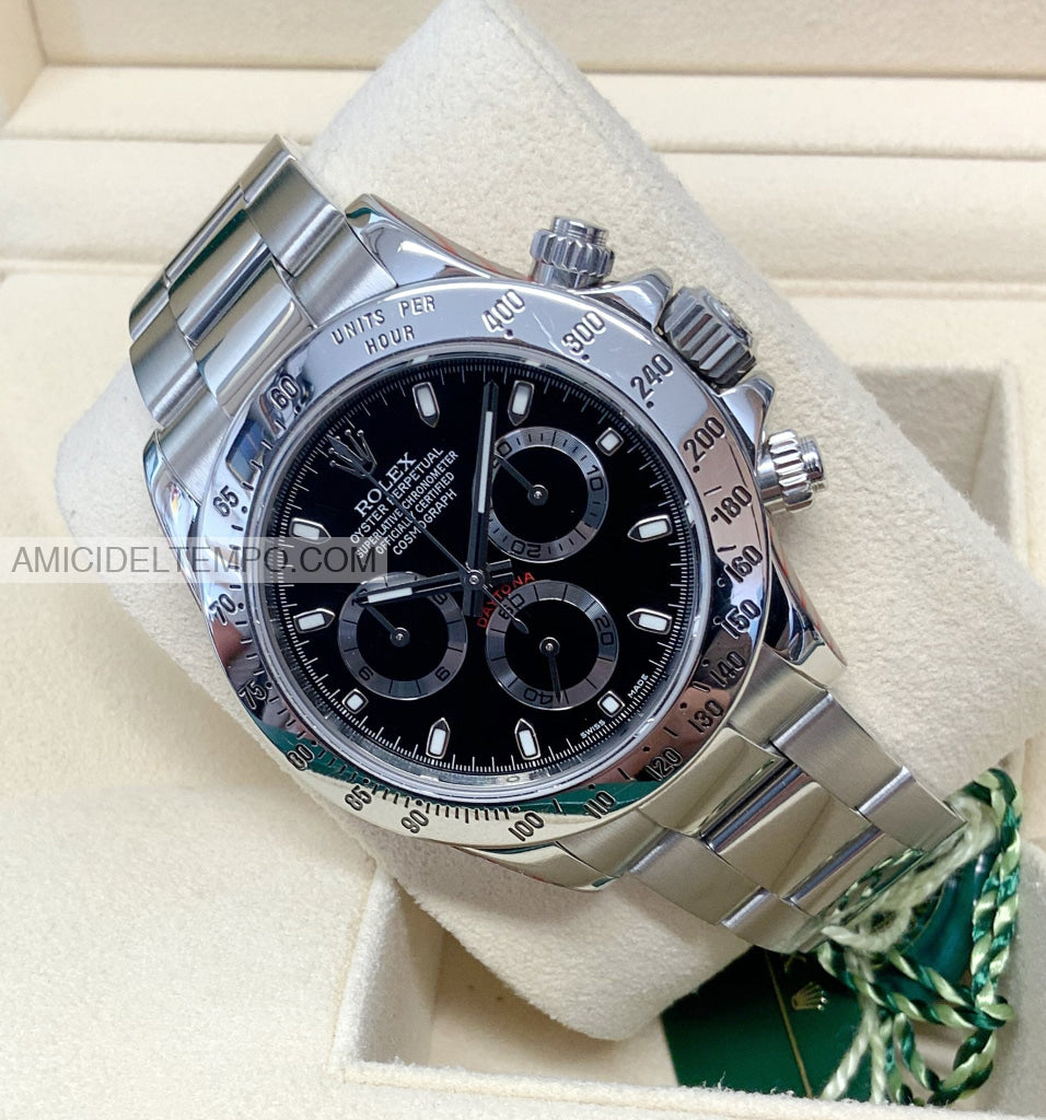 Rolex replica Daytona classico nero acciaio orologio replica repliche rolex
