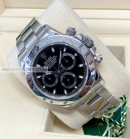 Rolex replica Daytona classico nero acciaio orologio replica repliche rolex