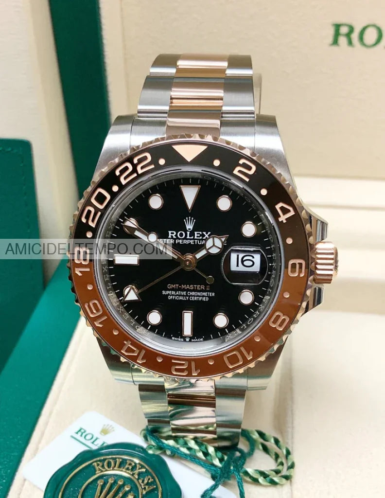 Rolex replica GMT Master II 126711CHNR acciaio oro rosa orologio replica Amici del Tempo rolex replica