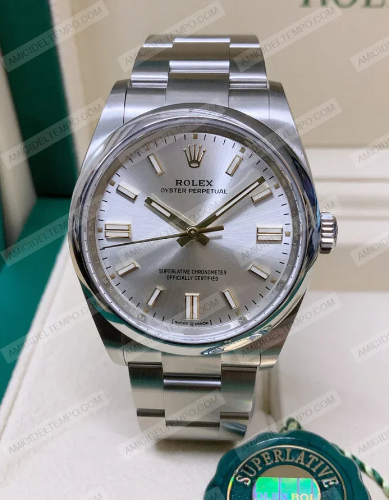 Rolex replica oyster perpetual 41mm 124300 Silver orologio replica Amici del Tempo rolex replica