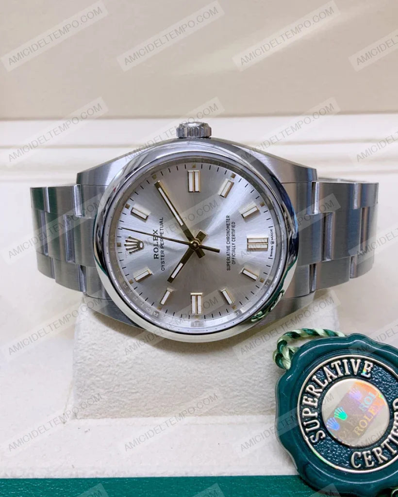 Rolex replica oyster perpetual 41mm 124300 Silver orologio replica Amici del Tempo rolex replica