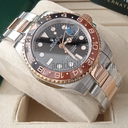 Rolex replica GMT Master II 126711CHNR acciaio oro rosa orologio replica | repliche rolex | Amici del Tempo